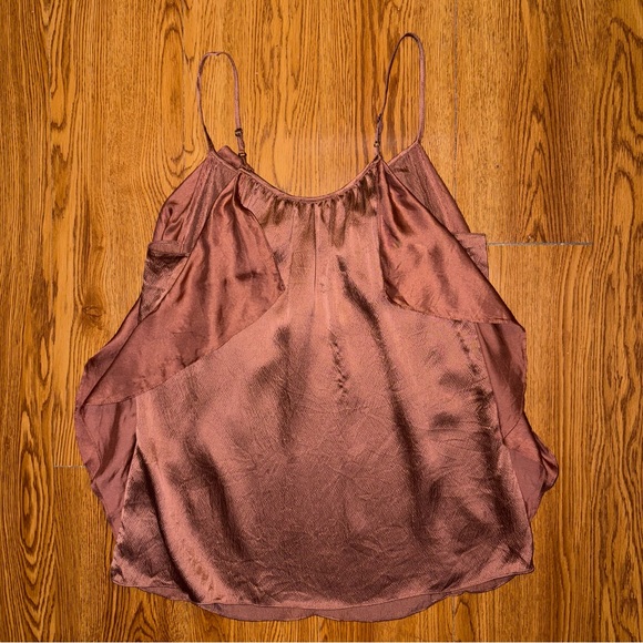 Rebecca Taylor Ruffled Silk Cami in Mauve Blush Size 2 - Picture 4 of 10